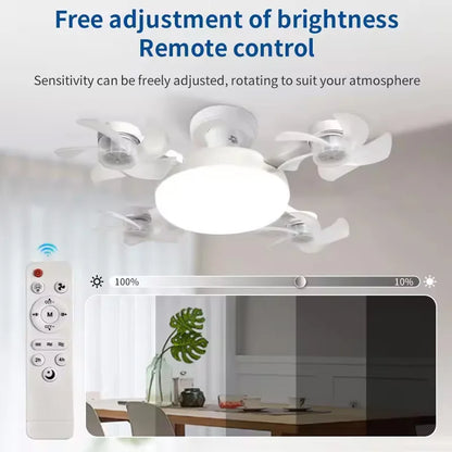 2-in-1 E27 Drone-Design Ceiling Fan Light with Remote Control (60W)