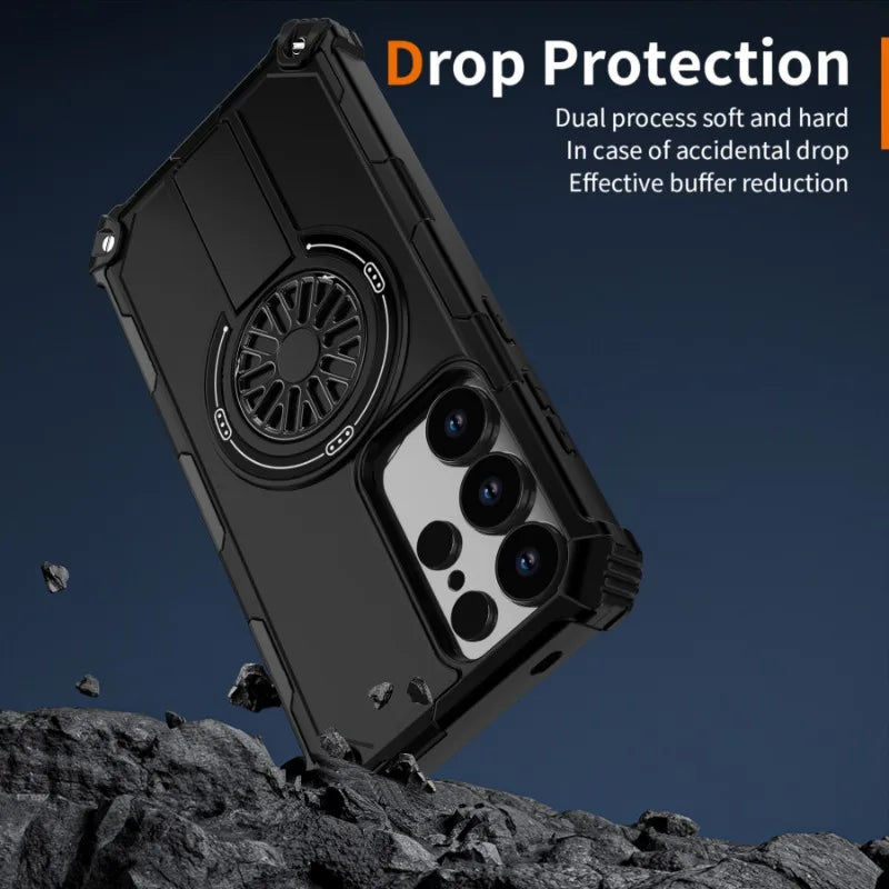 Armor 2-in-1 Shockproof Magnetic Adhesive Protective Case for Samsung