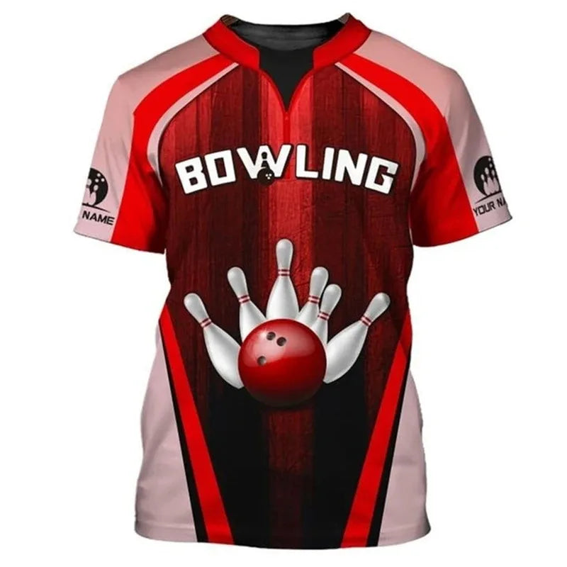 Men's Custom Name Bowling Pins Performance Jersey Shirt