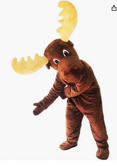 Adult Moose Elk Cartoon Mascot Costume – Holiday Party Fullsuit
