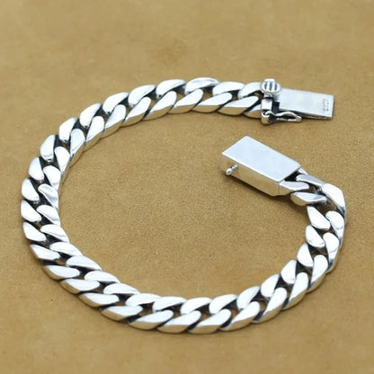 8mm Solid S925 Sterling Silver Chain Bracelet
