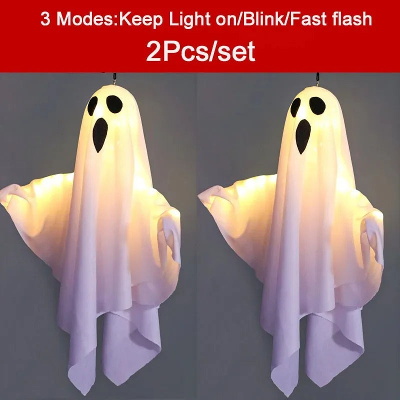 Hanging LED Light-Up Ghost Halloween Decoration