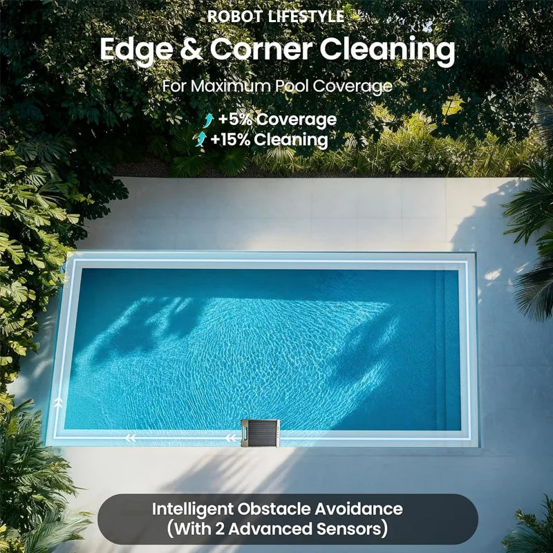 Solar-Powered Automatic Cordless Robotic Pool Skimmer Cleaner