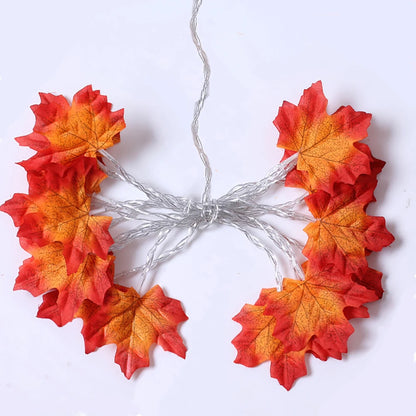 Artificial Fall Maple Leaf LED Light Garland