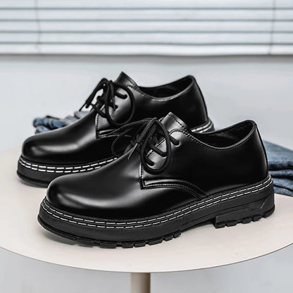 Men's Classic Round-Toe Casual Business Lace-Up Dress Shoes