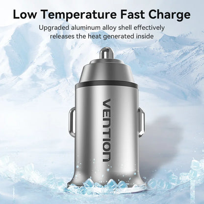 Vention 30W PD Fast USB-C Car Charger for iPhone & Android