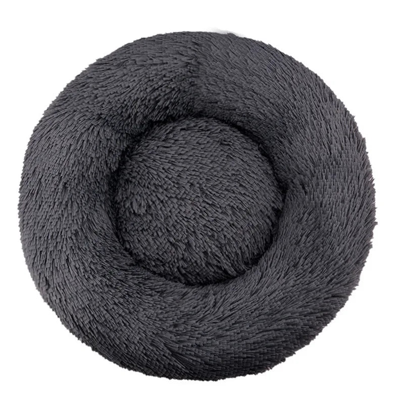 Round Warm Plush Washable Pet Bed