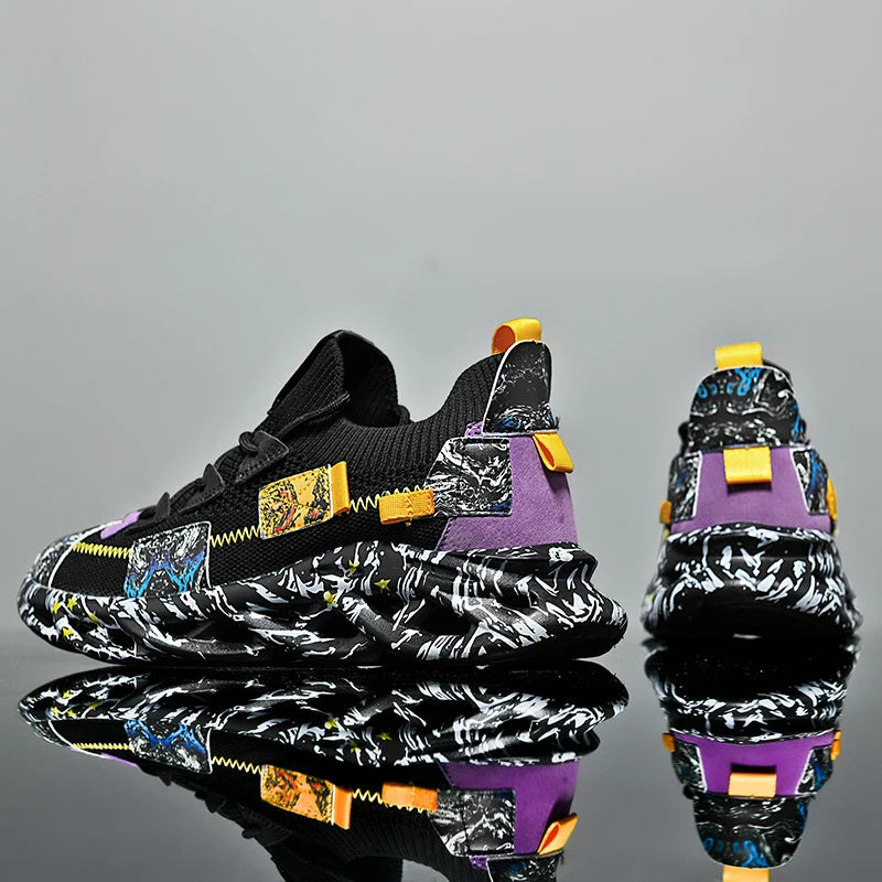 Breathable Designer Print Sneakers