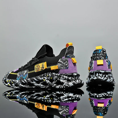Breathable Designer Print Sneakers