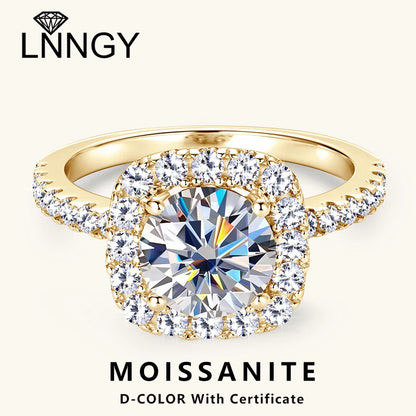 8mm 2ct Moissanite Halo Ring Certified 925 Sterling Silver