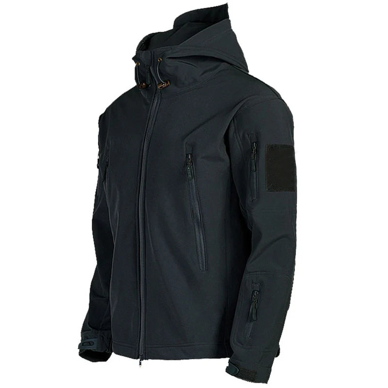 Men's Tactical Softshell Hooded Bomber Jacket