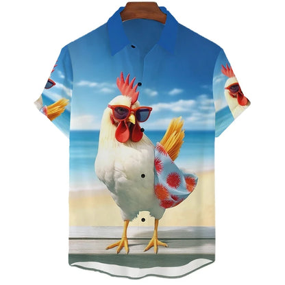 Vibrant Parrot Tropical Floral Print Shirt