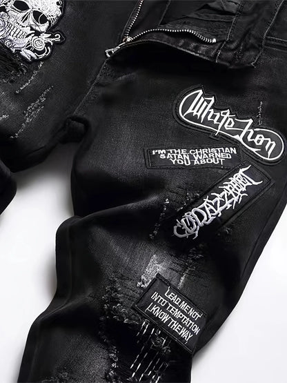 Washed Holed Trendy Fashion Jeans