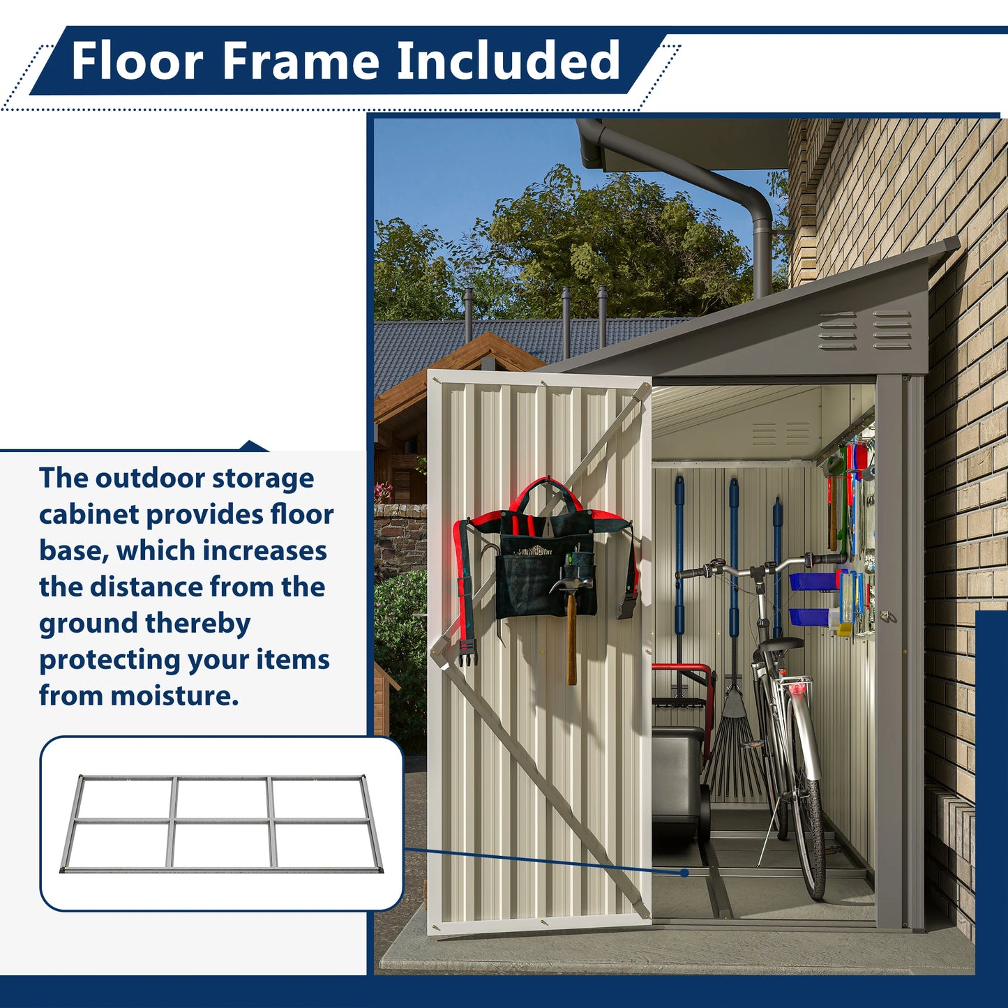 4' x 8' Metal Wall Side Storage Sheds & Outdoor Storage