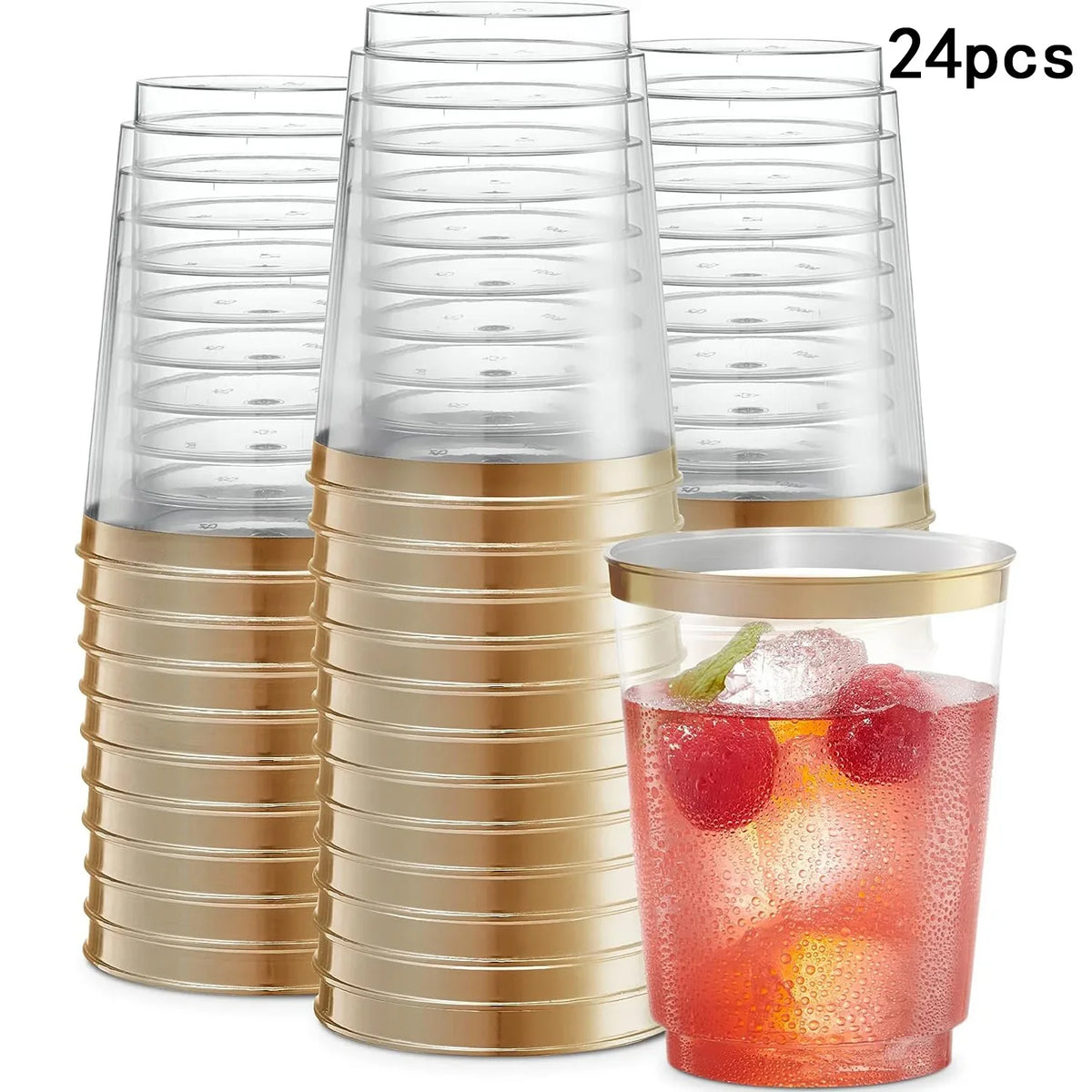 50-Pack 10oz Disposable Plastic Party Tumblers - Clear Aviation Cups