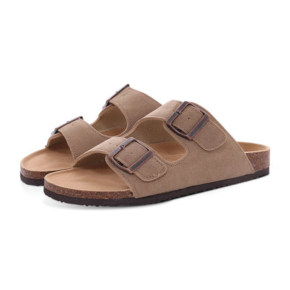 Litfun Leather Cork Slippers