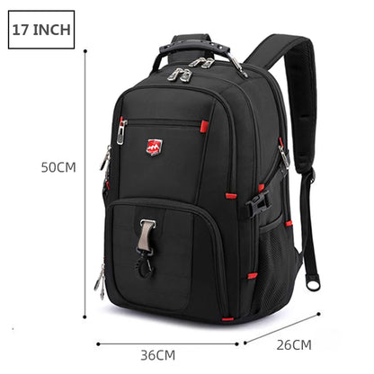 SWISTSNGR Men's Anti-Theft Laptop Backpack - Water-Repellent Business & Travel Rucksack with USB Charging Port