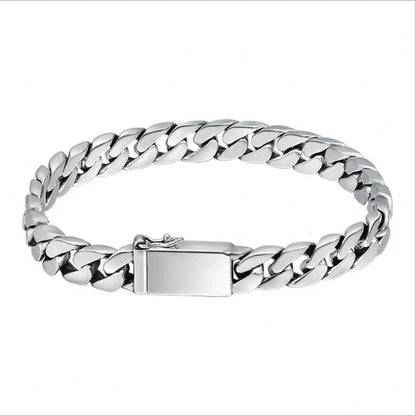 8mm Solid S925 Sterling Silver Chain Bracelet