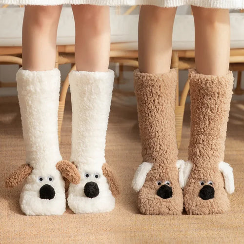 Animal Face Warm Carpet Socks
