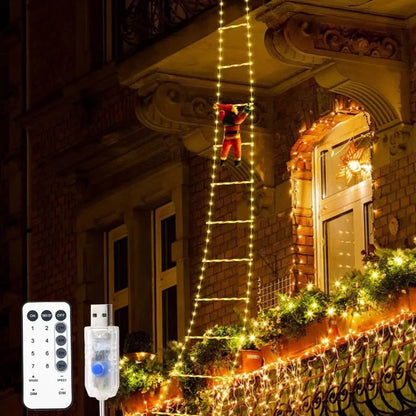 LED Santa Claus Climbing Ladder String Lights