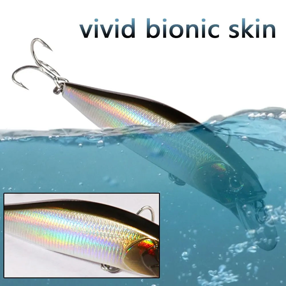 19g Sinking & 15g Floating Minnow Jerkbait Fishing Lure