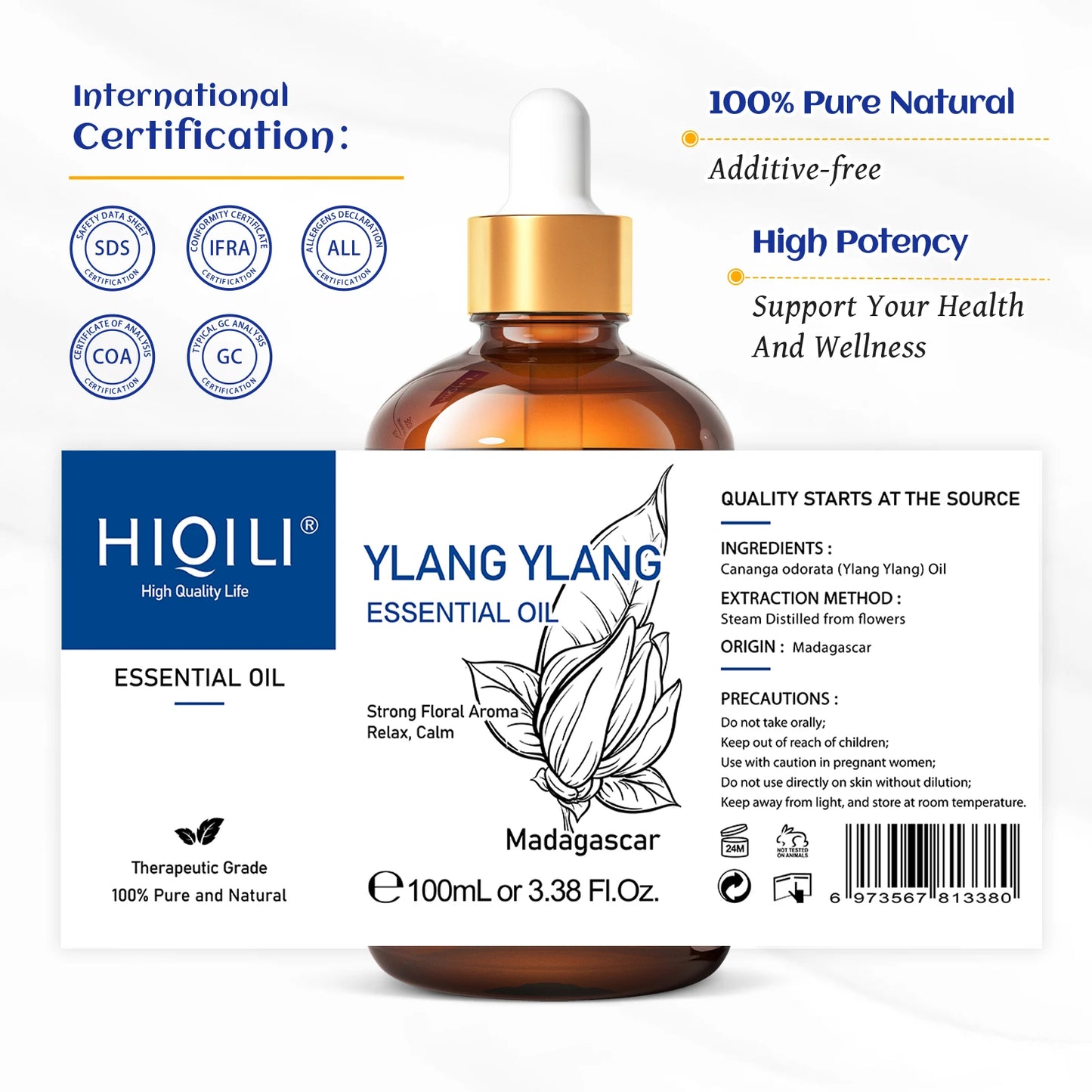 HIQILI 100% Pure Natural Essential Oil (100ml / 3.38 fl. oz)