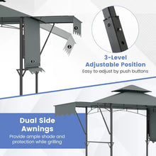 13x5' Grill Gazebo with Dual Side Awnings, 2 Shelves, 7 Hooks, Adjustable Shadow