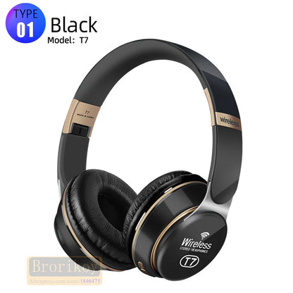Foldable Wireless Bluetooth Headphones with SD Card Slot & Mic