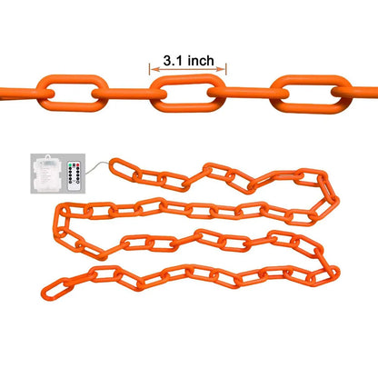 Solar-Powered Halloween LED Plastic Chain Lights – 8 Lighting Modes Spooky Outdoor Decor