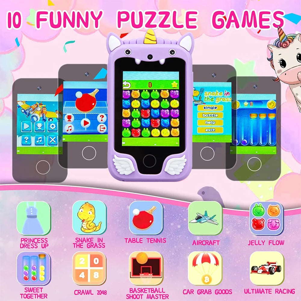 AMORUS Kids Smart Phone Toy with Dual Camera & MP3 Player