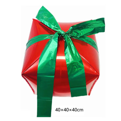Large Standing 4D Foil Christmas Balloon - Inflatable Holiday Decor with Base