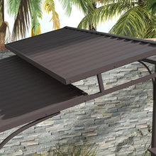8'x5' BBQ Grill Gazebo with 2 Side Shelves Double Tiered Interlaced Polycarbonate Roof with Steel Frame