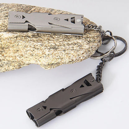 Portable 180 db Aluminum Alloy Double Tube Lifesaving Emergency Whistle