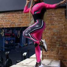 Printed Long Sleeves Zippered Sports Jumpsuits