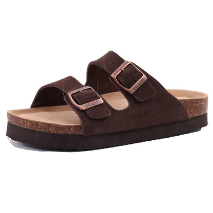 Litfun Leather Cork Slippers