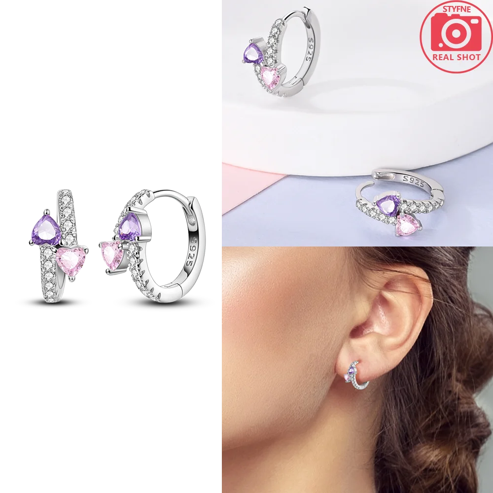 925 Sterling Silver Dancing Bee Hoop Earrings – Cute Enamel Zircon Jewelry