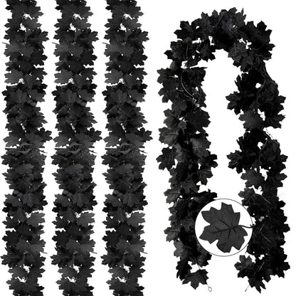 6.5ft Artificial Black Maple Leaf Vine Garland