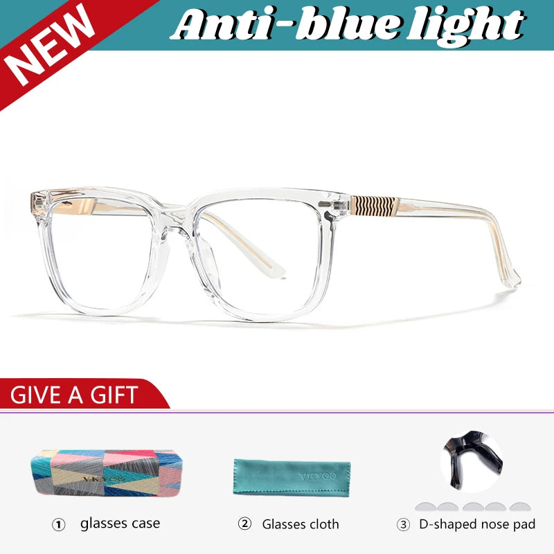 VICKY Retro Geometric Square Design Anti-blue Light Reading Glasses