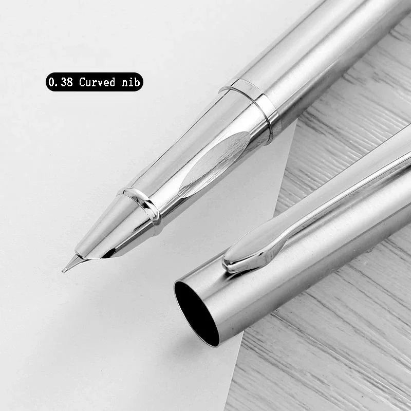 Luxury Metal Fountain Pen 0.38/0.8/1.3mm Curved Nib