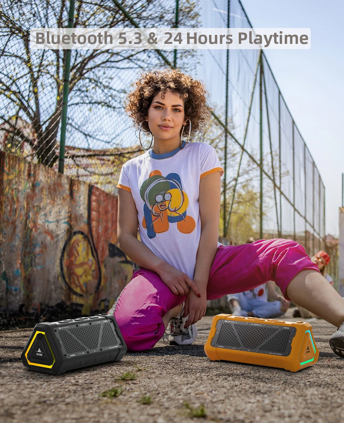 MLOVE P3 40W Portable Outdoor Bluetooth Speaker – IPX7 Waterproof with RGB Lights