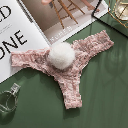 Cotton Rabbit Tail Waist Thongs