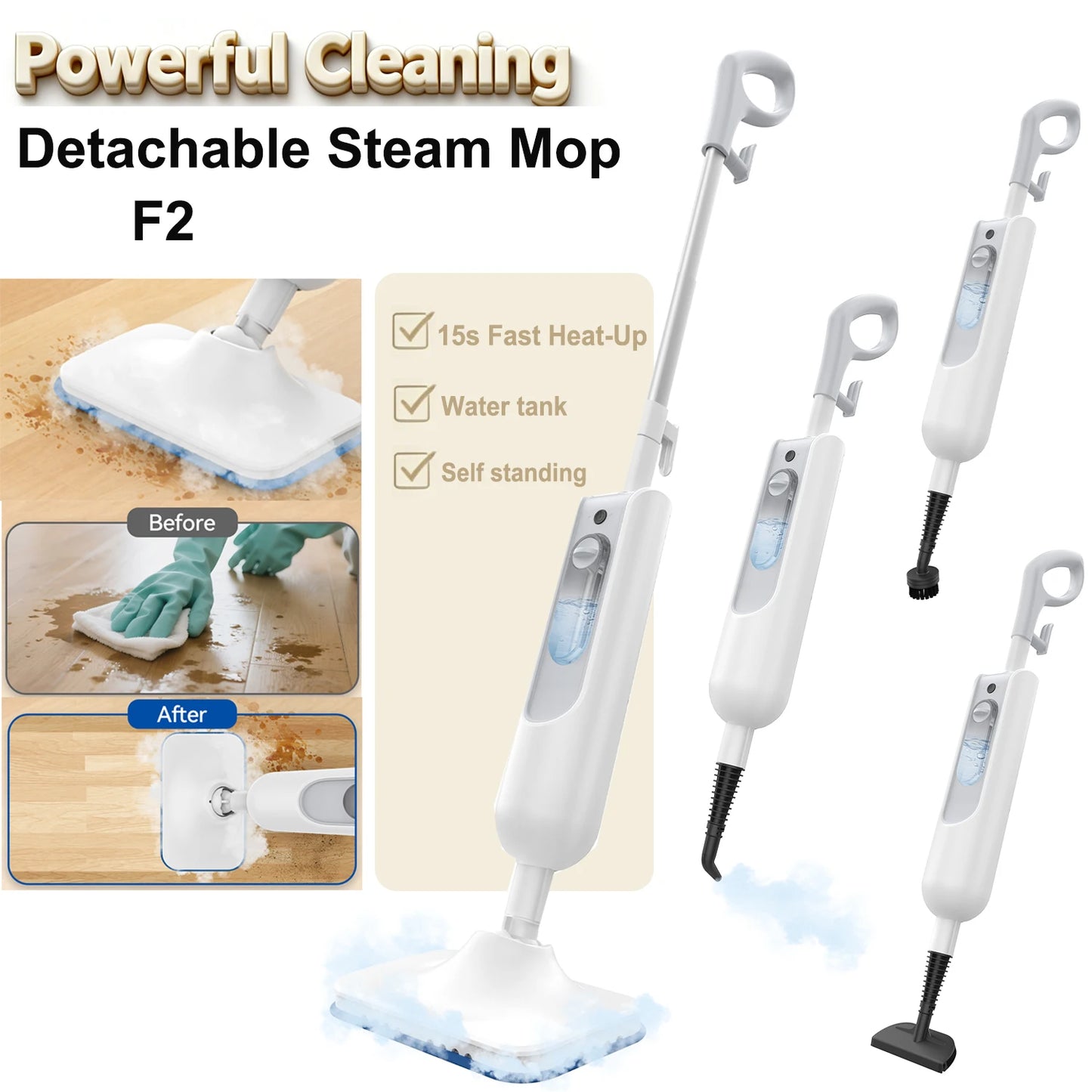 Vastorm Powerful 6-in-1 Handheld Scrubbing Steam Vacmop