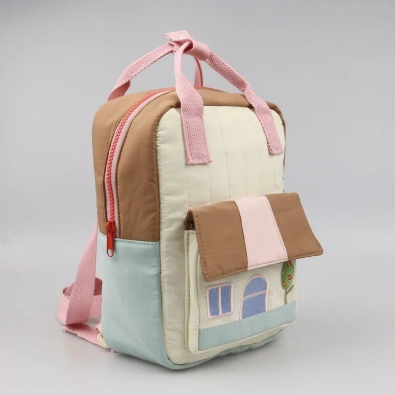 Cute Cartoon Tree House Embroidered Backpack