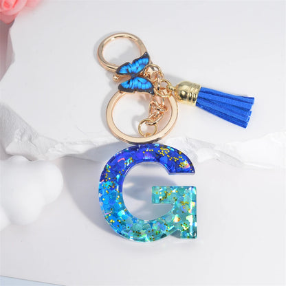 Alphabet Tasseled Keychain