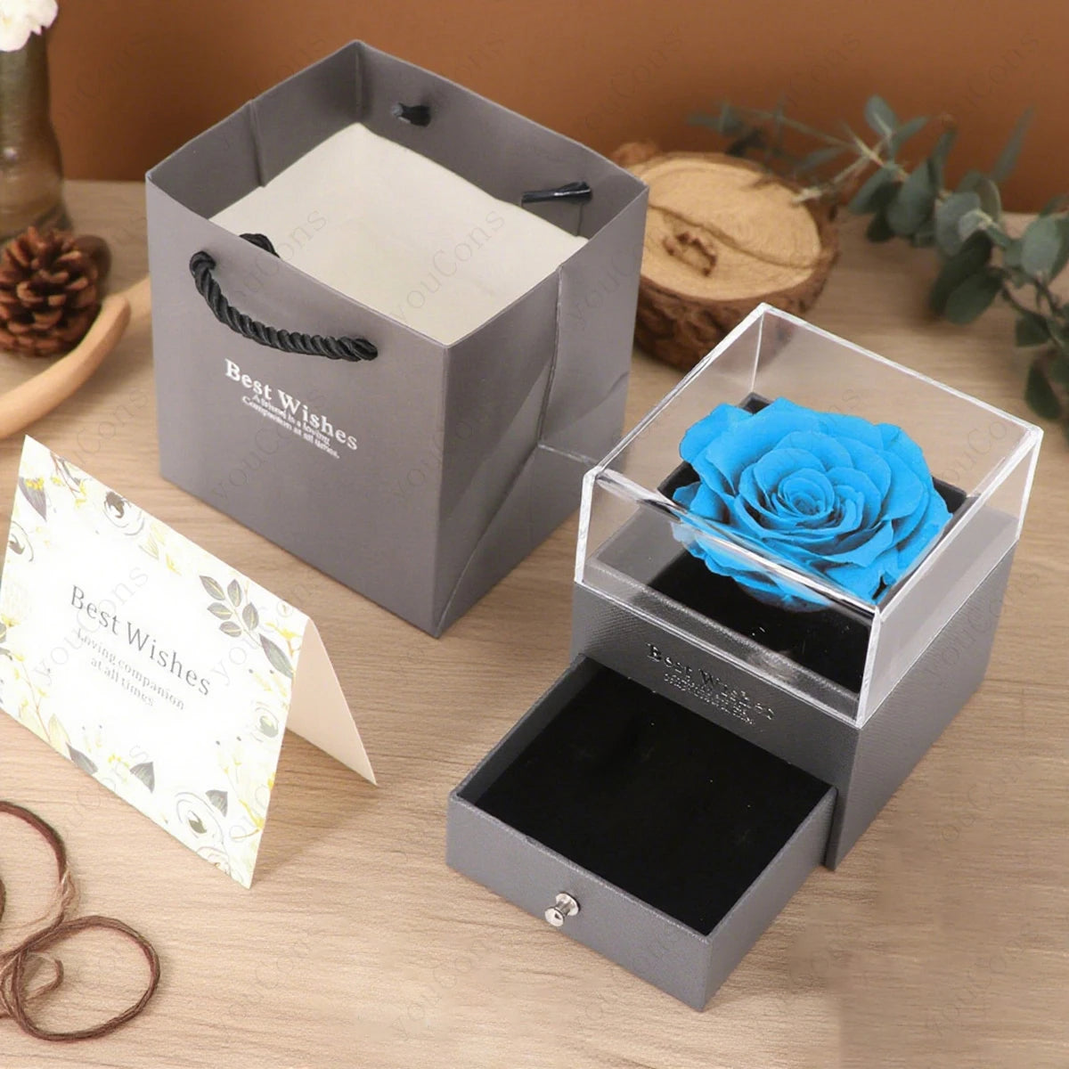 Luxury Heart Pendant Necklace with Rose Gift Box