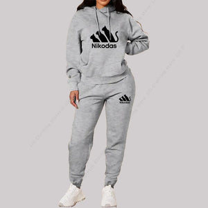 Hooded Top and Sweatpants Two Piece Outfit