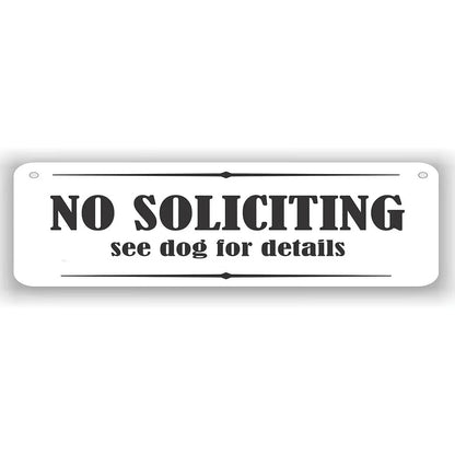 No Soliciting Vintage Metal Aluminum Sign