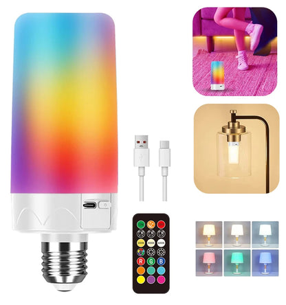 Rechargeable Wireless Emergency LED Light Bulb with Remote & RGB Color Changing