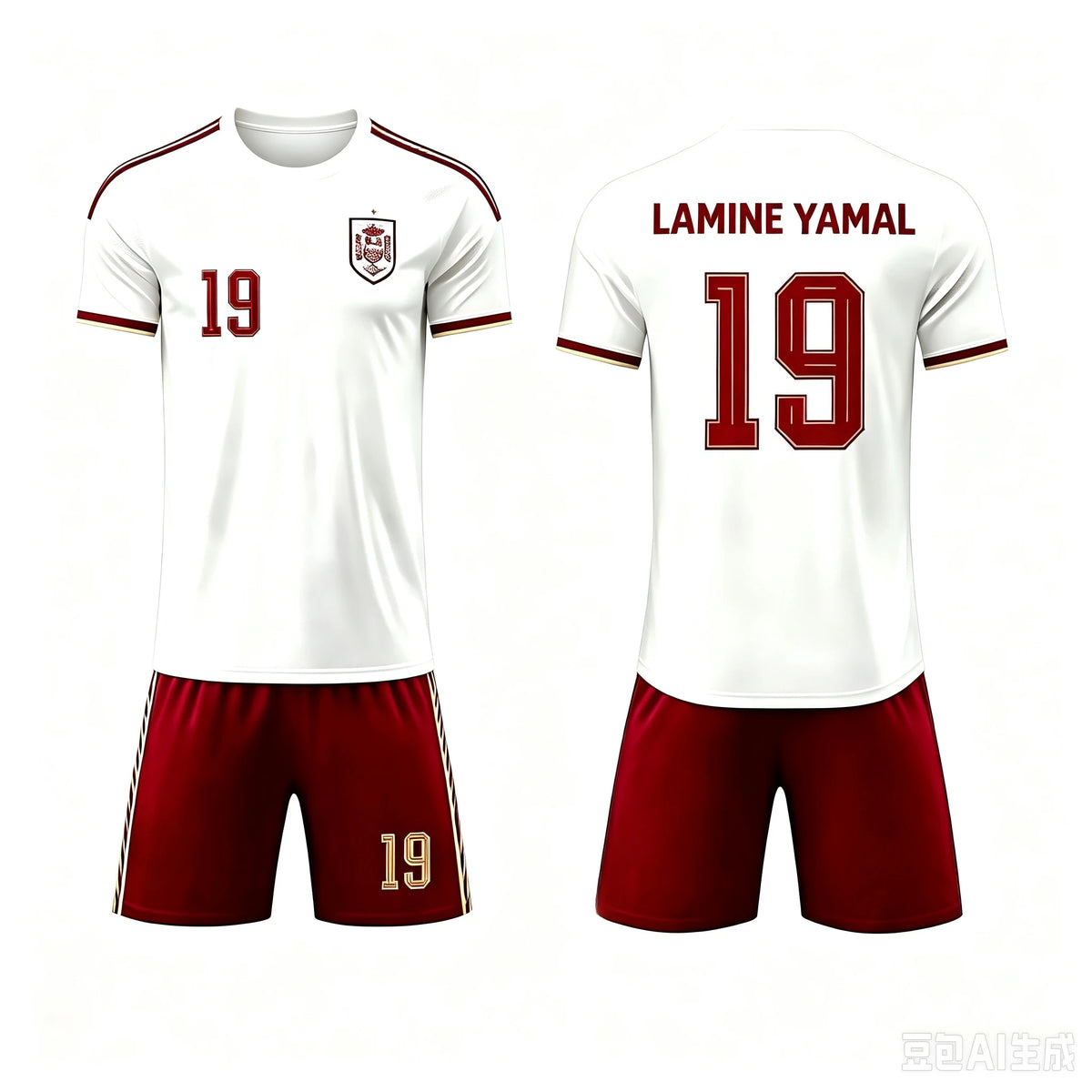 Lamine Yamal #19 Football Jersey & Shorts Set - Spain Fan 2-Piece Summer Outfit for Men, Women & Kids
