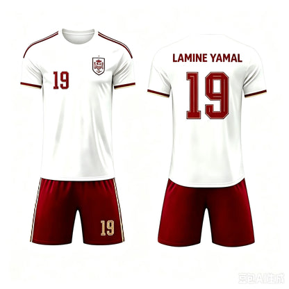 Lamine Yamal #19 Football Jersey & Shorts Set - Spain Fan 2-Piece Summer Outfit for Men, Women & Kids
